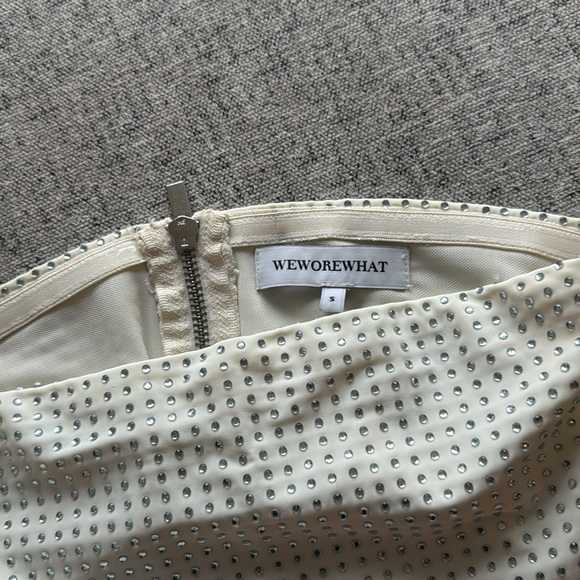 Weworewhat Crystal Bandeau Top | Ecru - Picture 3 of 6